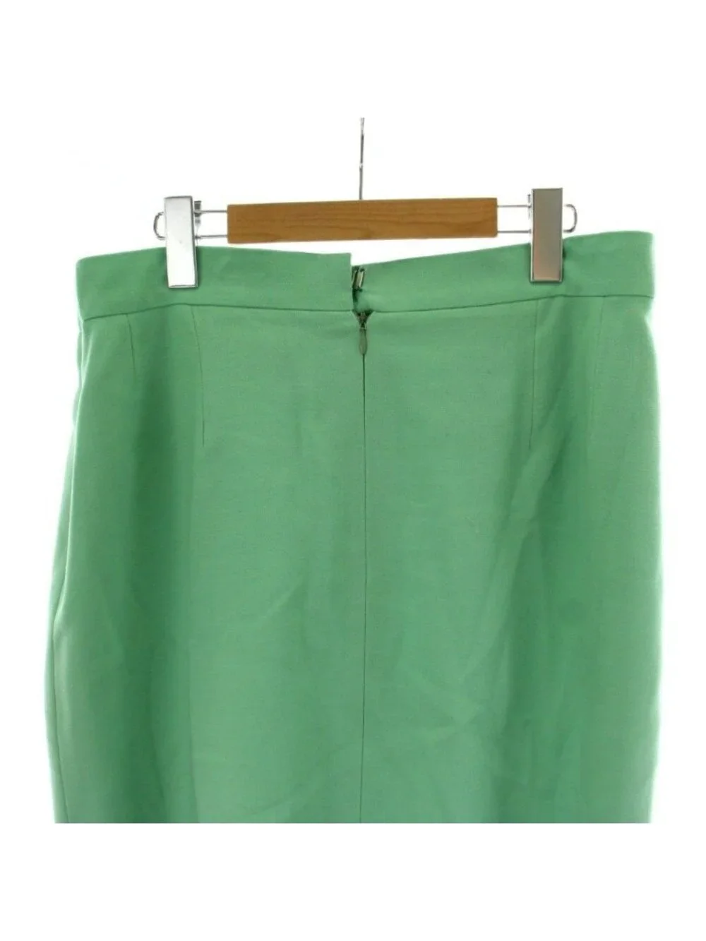 Celine Tight Skirt Wool 46 Mint Green Knee Length Chain Decoration Logo Ring PP - Picture 5 of 9